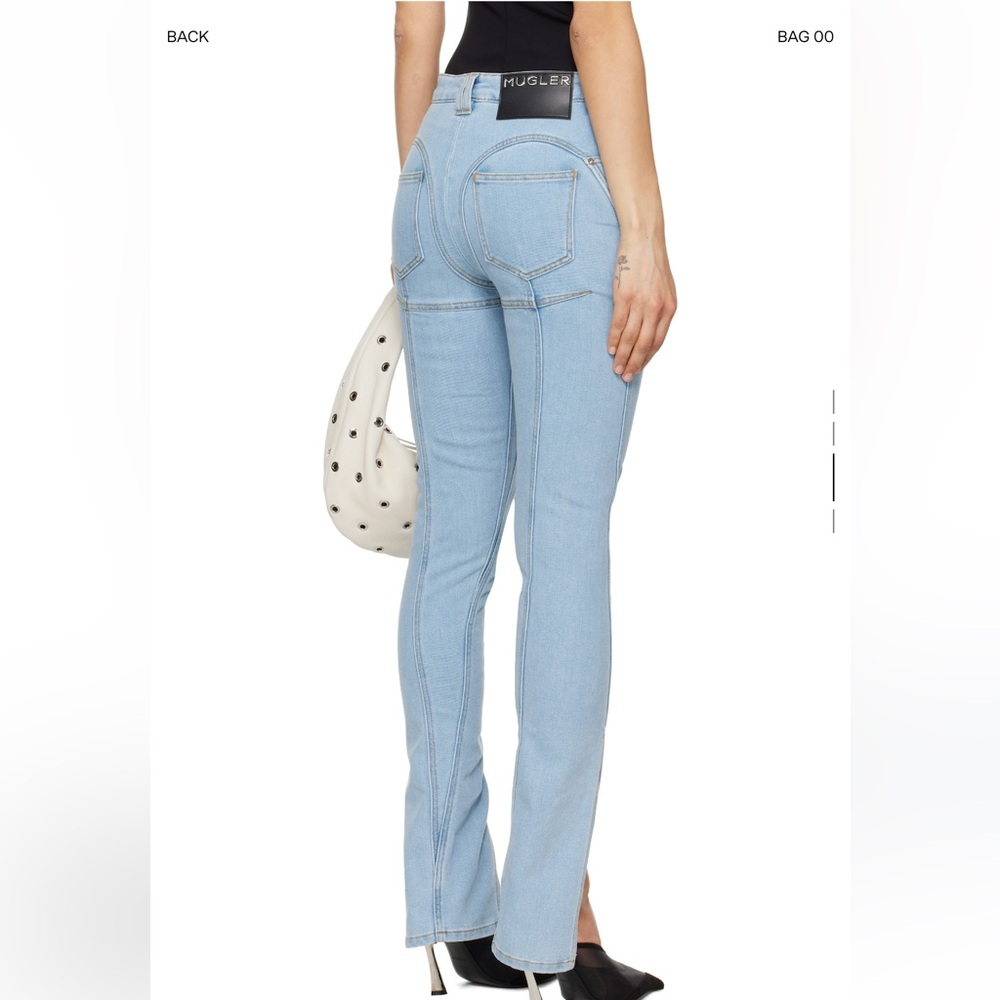 Mugler blue paneled jeans BNWT